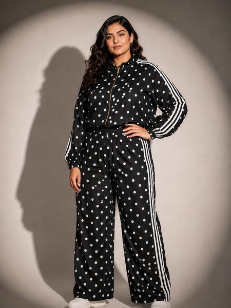 Polka Dot Zip-Up Co-Ord Set