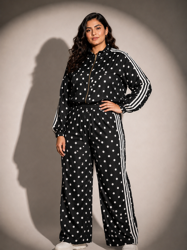 Polka Dot Zip-Up Co-Ord Set