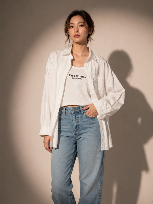 Relaxed Poplin Overshirt