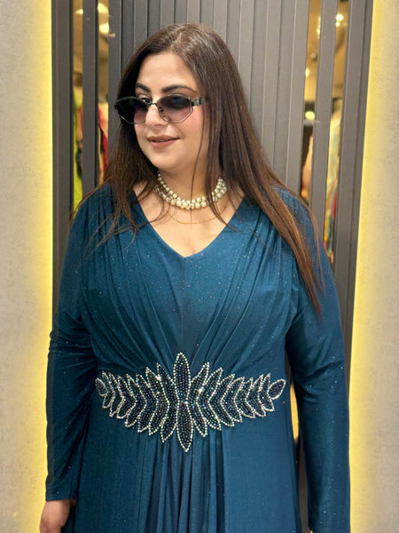 Embellished Waist Detail Flowing Maxi Dress