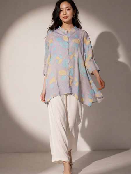 Abstract Print High-Low Tunic