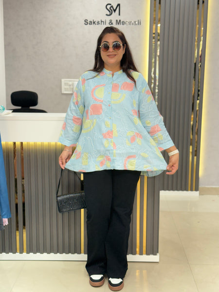 Abstract Print High-Low Tunic