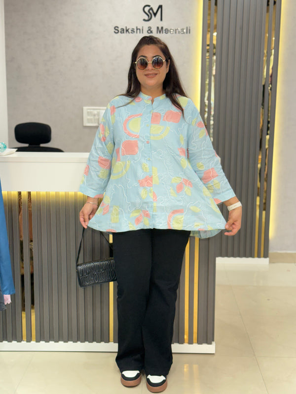 Abstract Print High-Low Tunic