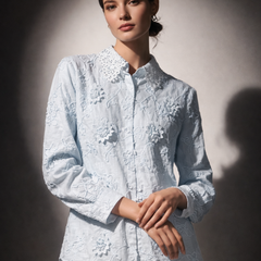 Embroidered Floral Structured Shirt