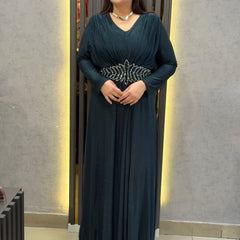 Embellished Waist Detail Flowing Maxi Dress