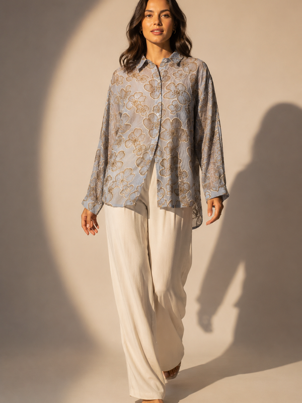 Floral Embroidered Flow Shirt