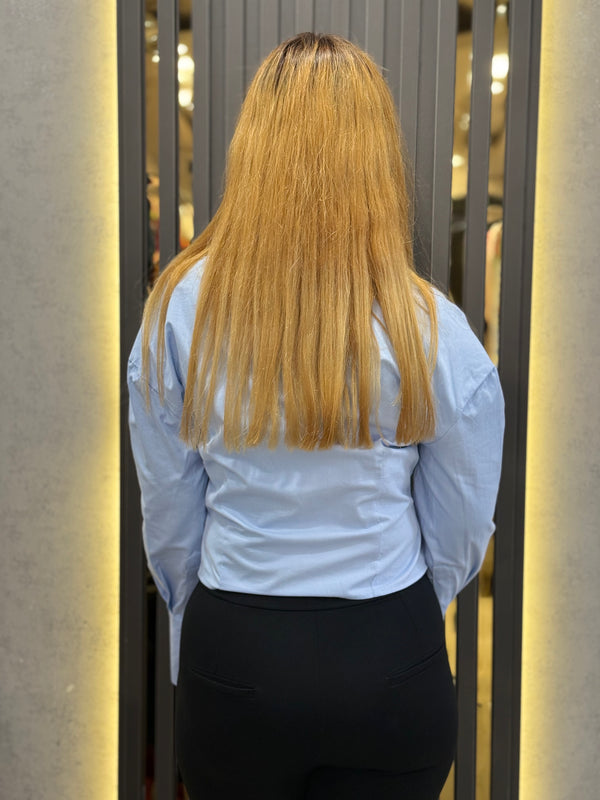 Lace-Up Waist Poplin Shirt