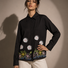 Floral Embroidered Relaxed Shirt