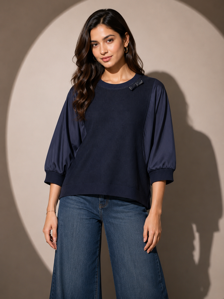 Textured Knit Blend Top