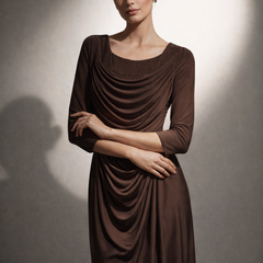 Draped Embellished Midi Dress