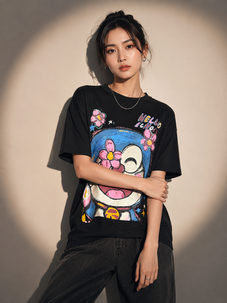 Oversized Cartoon Graphic T-Shirt