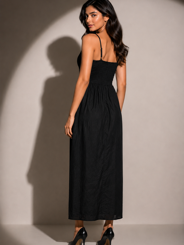 Floral Appliqué Midi Dress
