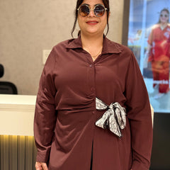 Fluid Tie-Detail Shirt & Wide-Leg Trousers Set