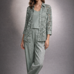 Lace Overlay Relaxed Co-Ord Set