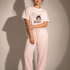 Graphic Lounge Set with Embroidered Appliqué