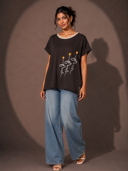 Oversized Floral Graphic T-Shirt