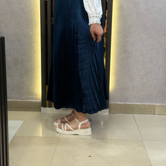 Luxury Satin Pleated Midi Skirt