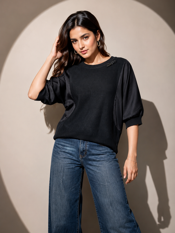 Textured Knit Blend Top