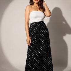 Polka Dot Satin Skirt