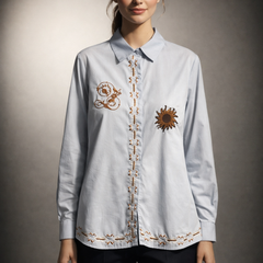 Embroidered Motif Structured Shirt