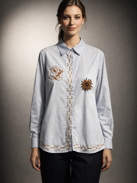 Embroidered Motif Structured Shirt