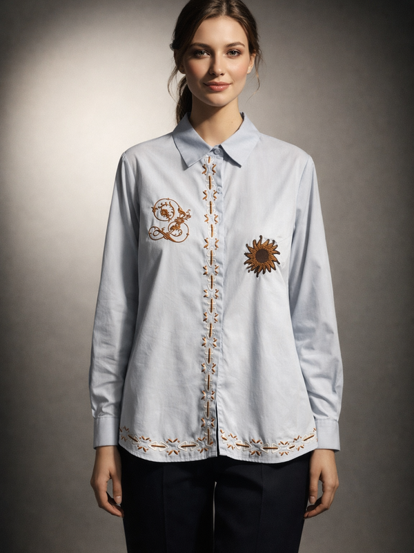 Embroidered Motif Structured Shirt