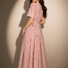 FLORAL LACE MIDI DRESS