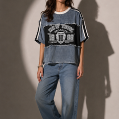 Oversized Slogan Panel T-Shirt