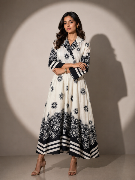 Floral Wrap Midi Dress