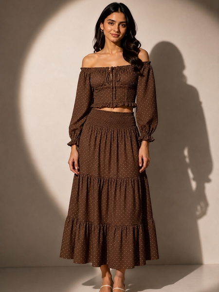 Tiered Off-Shoulder Skirt top