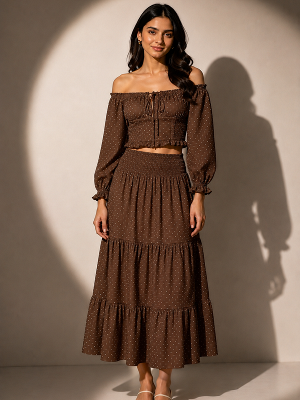 Tiered Off-Shoulder Skirt top
