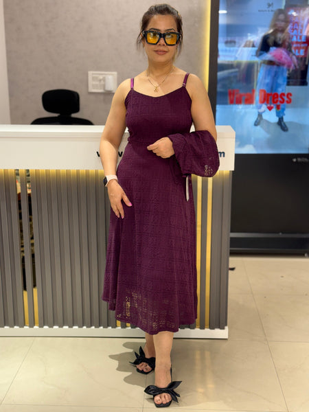 Textured Lace Midi Dress with Matching Cropped Jacket