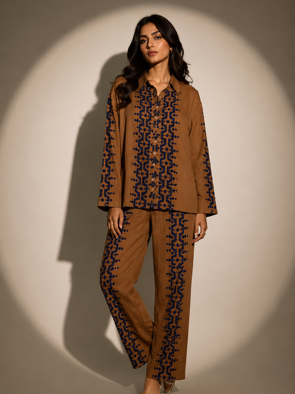Embroidered Relaxed Co-Ord Set