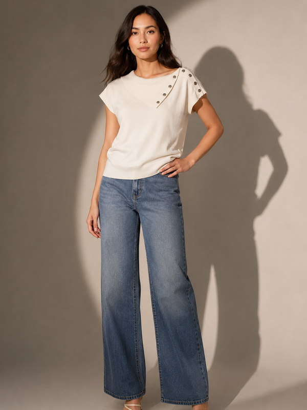 Button Detail Knit Top
