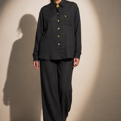 Relaxed Fit Shirt & Wide-Leg Trouser Co-Ord Set