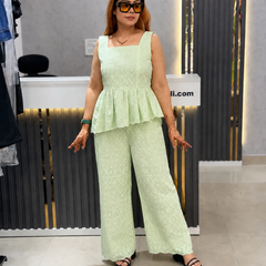 Broderie Peplum Co-Ord Set