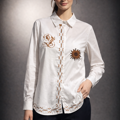 Embroidered Motif Structured Shirt