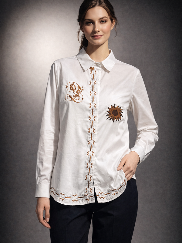Embroidered Motif Structured Shirt
