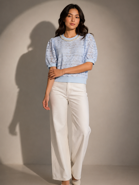 Textured Lace Knit Top