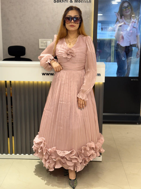 Textured Floral Detail Midi Dress