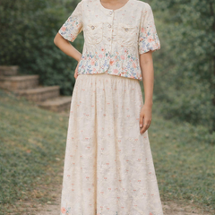 Textured Floral Skirt top