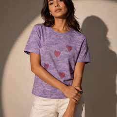 Heart Motif Printed T-Shirt