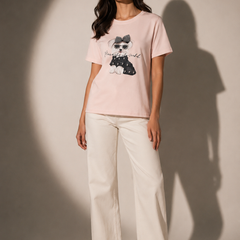 Textured Puppy Graphic T-Shirt