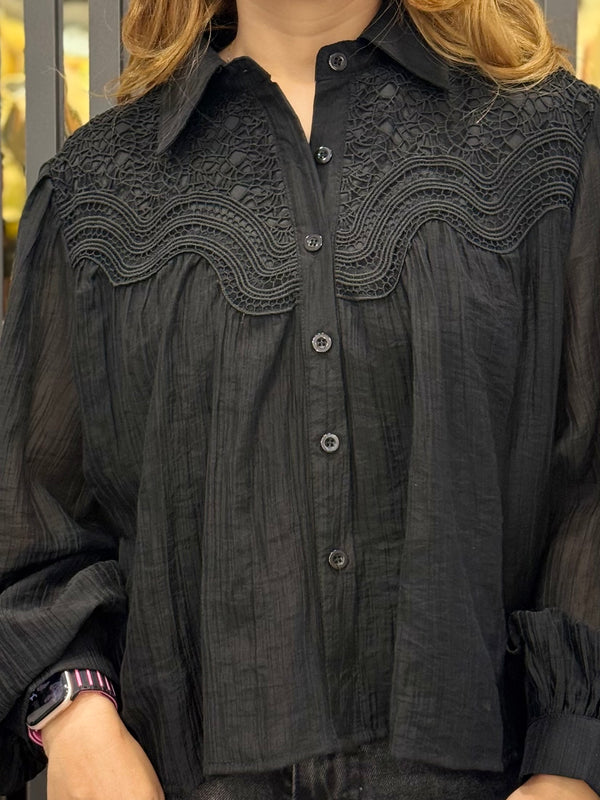 Lace-Detail Lightweight Shirt