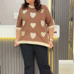 Heart Print Relaxed Fit T-Shirt