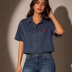 Cropped Denim Shirt