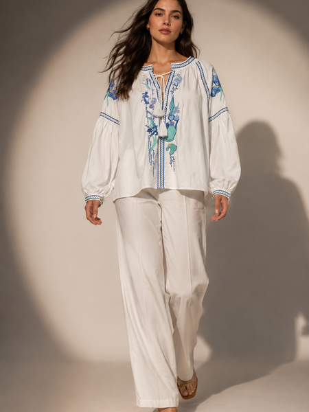 Embroidered Peasant Blouse