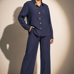 Relaxed Fit Shirt & Wide-Leg Trouser Co-Ord Set