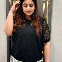 Sheer Lace Overlay Top
