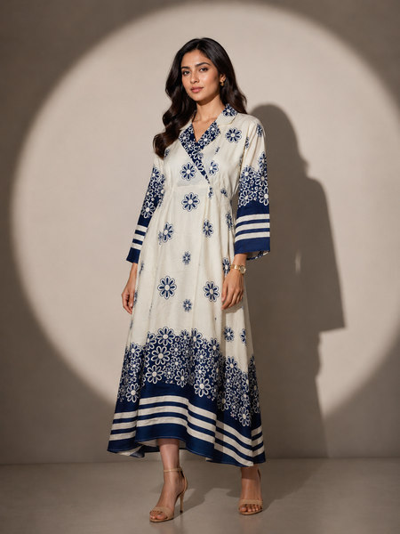 Floral Wrap Midi Dress